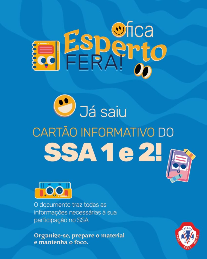 Os cartões informativos do SSA 1 e 2 já estão disponíveis!