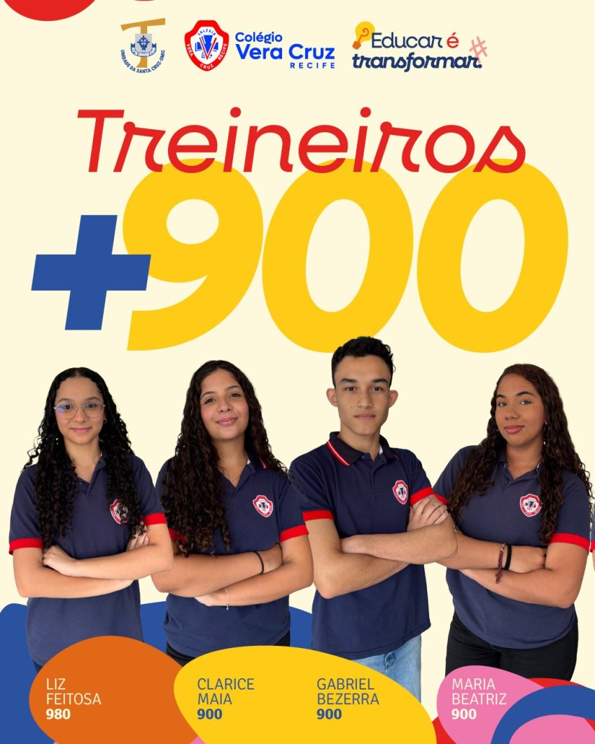 ENEM 2025 como treineiros e brilharam na Redação, com notas acima de 900!
